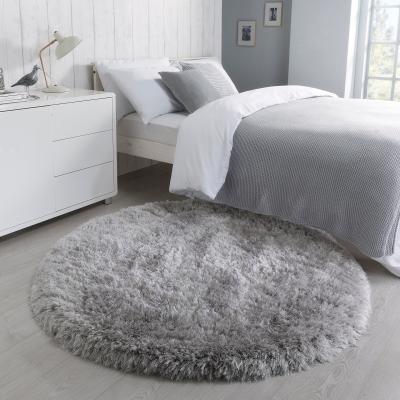 Dunelm Jewel Shaggy Round Rug Jewel Silver