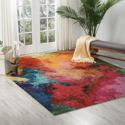Dunelm Multi Coloured Celestial Palette Rug Multi-Coloured