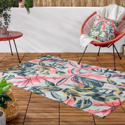 Dunelm Palm Print Washable Indoor Outdoor Rug MultiColoured