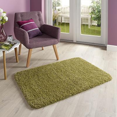 Dunelm Marvel Shaggy Washable Rug Olive (Green)