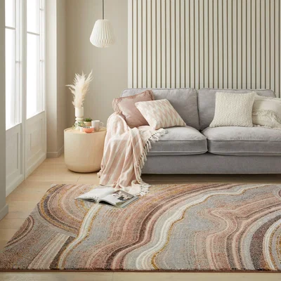 Dunelm Amara Soft Plush Rug Pink