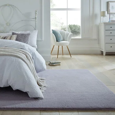 Dunelm Faux Fur Supersoft Lush Rug Supersoft Lilac