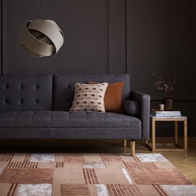 Dunelm Ryo Wool Mix Rug Orange, Brown and White