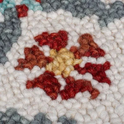 Dunelm Iris Traditional Wool Rug Red