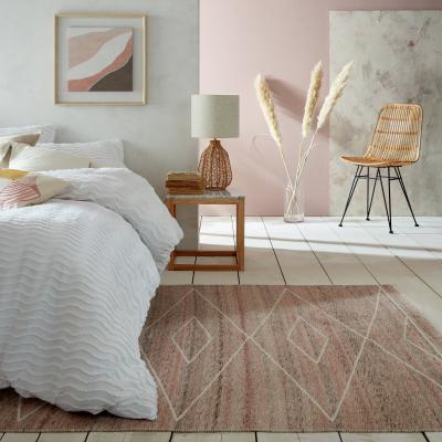 Dunelm Tie Hand Woven Rug Brown and White