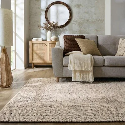 Dunelm Flecked Braided Wool Rug
