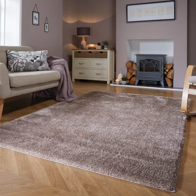 Dunelm Velvet Rug Brown