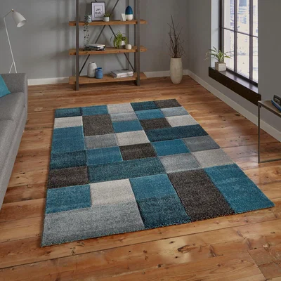Dunelm Brooklyn 646 Rug Blue/Grey
