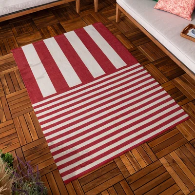 Dunelm Furn Deck Stripe Indoor Outdoor Rug