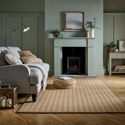 Dunelm Herringbone Border Rug Herringbone Border Natural