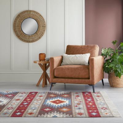 Dunelm Akila Wool Kilim Rug MultiColoured