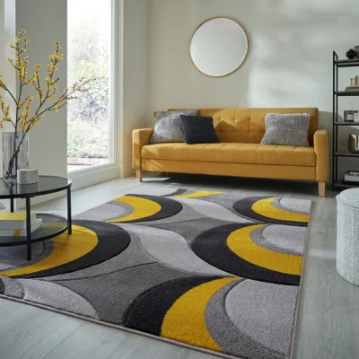 Dunelm Mirage Demi Abstract Curve Rug