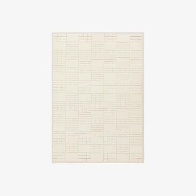 Danetti Mosaic Medium Sculpted Wool Rug Cream
