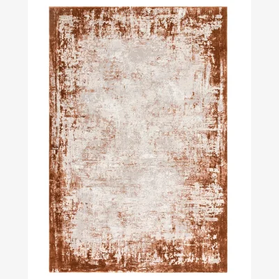 Danetti Distressed Border rust textured small rug