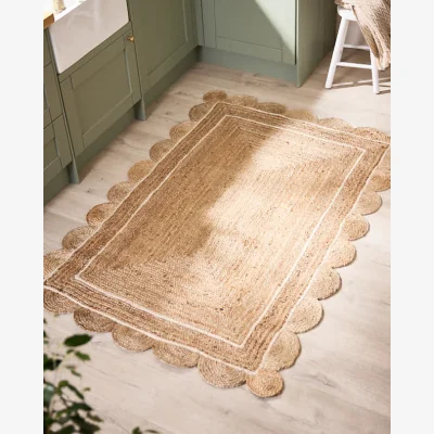 Dibor Nordic Jute Scalloped Rug
