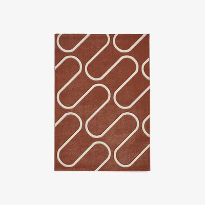 Furniture Village Catherine Lansfield Linear Curve Rug - 120cm-x-170cm - Terra