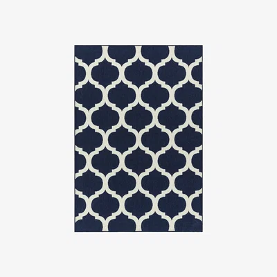 Furniture Village Antibes Blue Trellis Outdoor Rug - 200cm-x-290cm