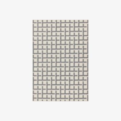Furniture Village Antibes White and Grey Grid Outdoor Rug - 160cm-x-230cm