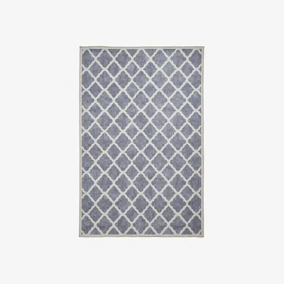 Furniture Village Sachin Washable Rug - 122cm-x-170cm - Blue