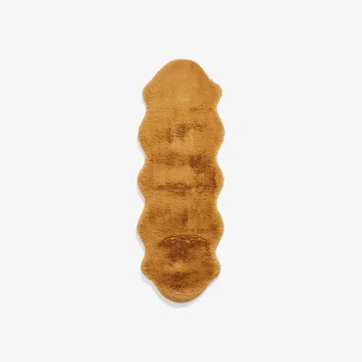 Furniture Village Teddy Double Sheepskin Rug - Mustard