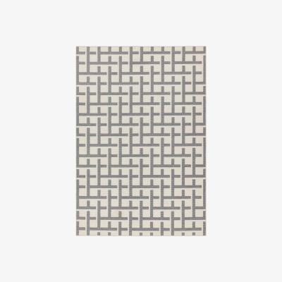 Furniture Village Antibes White and Grey Grid Outdoor Rug - 120cm-x-170cm