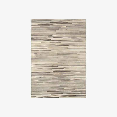 Furniture Village Dakota Leather/Cowhide Rug Medium - Grey