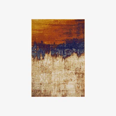 Furniture Village Stellar Distressed Orange Rug - 120cm-x-170cm - Orange