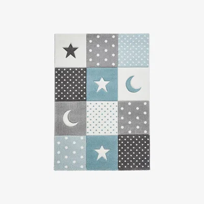Furniture Village Star Children's Blue Rug - 80cm-x-150cm