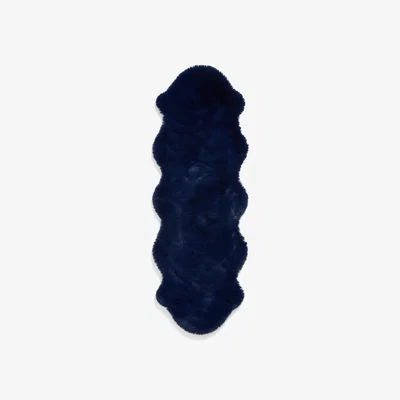 Furniture Village Teddy Double Sheepskin Rug - Navy