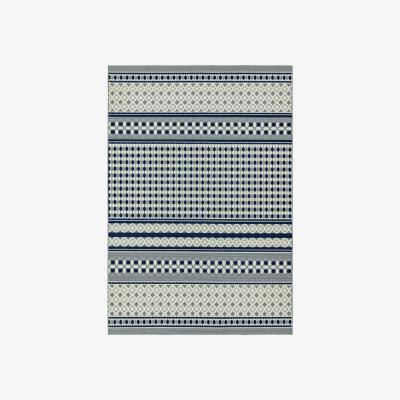 Furniture Village Antibes Blue Cream Geometric Outdoor Rug - 120cm-x-170cm