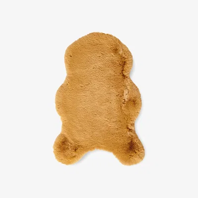 Furniture Village Teddy Single Sheepskin Rug - Mustard