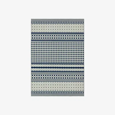 Furniture Village Antibes Blue Cream Geometric Outdoor Rug - 160cm-x-230cm