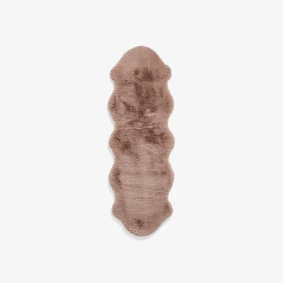 Furniture Village Teddy Double Sheepskin Rug - Mink