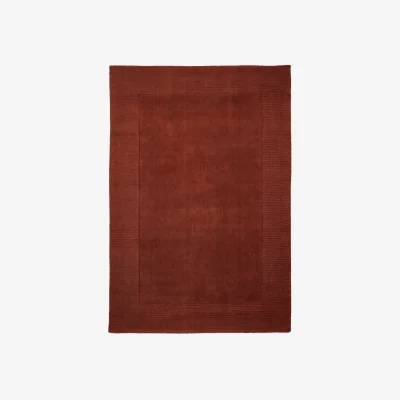 Furniture Village Langford Wool Border Rug - 150cm-x-230cm - Terra