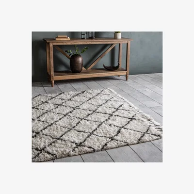 Furniture123 Hand Crafted White & Grey Berber Style Rug - 230 x 170 cm - Caspian House