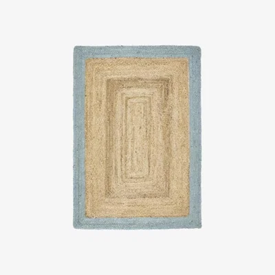 Furniture123 Ripley Natural Jute Rug with Blue Border - 160x230cm