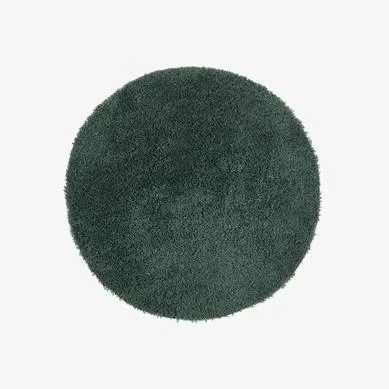 Furniture123 Round Dark Green Shaggy Rug - Chicago