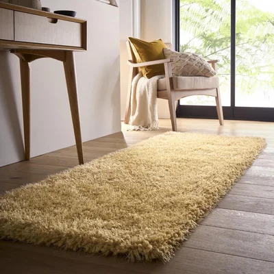 Furniture123 Shaggy Ochre Runner Rug - 200 x 67 cm - Chicago - Origins