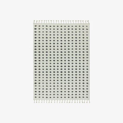 Furniture123 Ariana Grey and White Polka Dot Rug with Tassel Fringe - 120x170cm