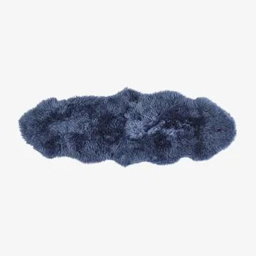Furniture123 Ripley Genuine Sheepskin Navy Blue Rug - Double 175x70cm