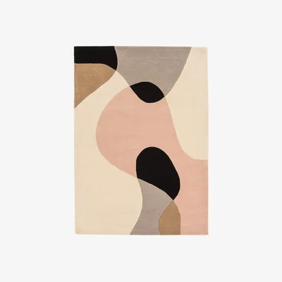 Furniture123 Matrix Abstract Pastel Pink Rug - 120x170cm