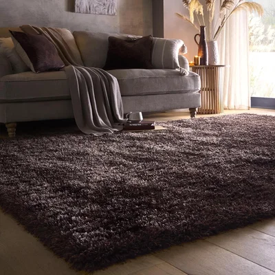 Furniture123 Large Shaggy Brown Rug - 290 x 200 cm - Chicago - Origins