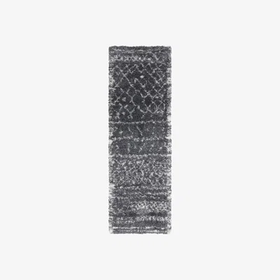 Furniture123 Scandi Berber Runner Rug in Dark Grey and Cream - 80x240cm - Alto
