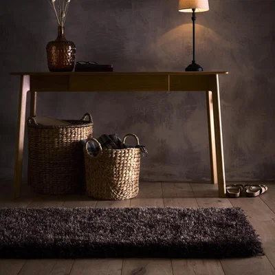 Furniture123 Shaggy Brown Runner Rug - 200 x 67 cm - Chicago - Origins