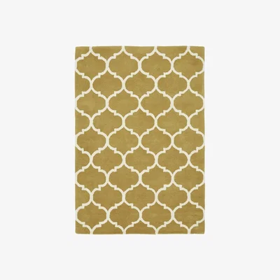 Furniture123 Yellow & White Rug with Pattern - 120x170cm