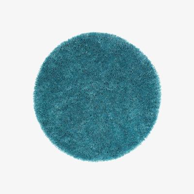 Furniture123 Round Teal Shaggy Rug - Chicago
