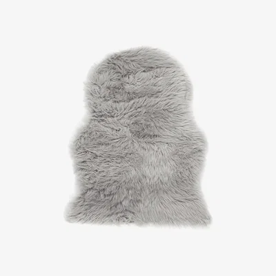 Furniture123 Grey Faux Sheepskin Rug - 60x90cm - Luxe