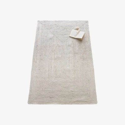 French Bedroom White Jute Rug
