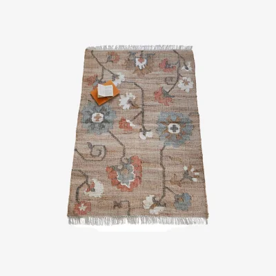 French Bedroom Wheat and Walnuts Woven Rug