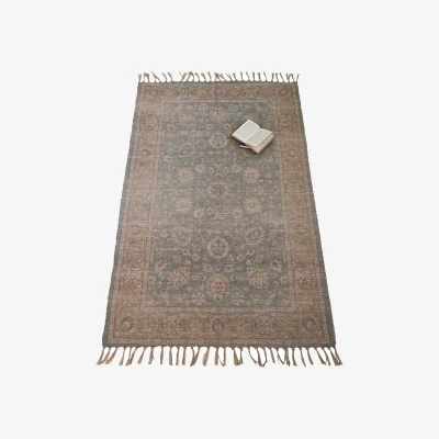 French Bedroom Soft Landings Blue Jute Rug